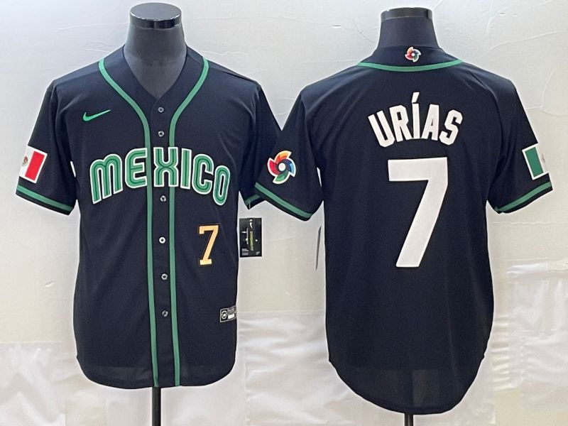 Men 2023 World Cub Mexico #7 Urias Black Nike MLB Jersey33->more jerseys->MLB Jersey